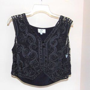 Ice Black Lace Vest Womens Size Large